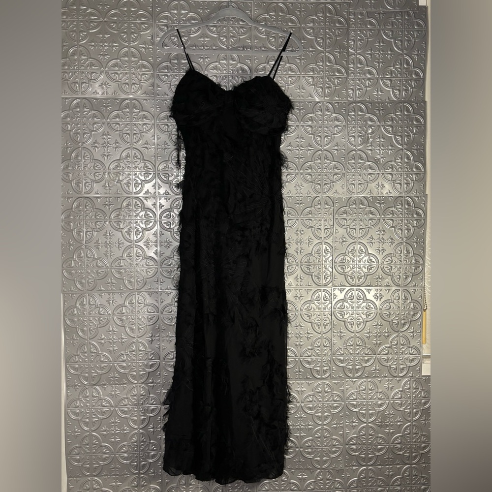 Alyn Paige nwt vintage 90s maxi dress goth embroidered lace gown party statement